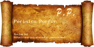 Perisics Porfir névjegykártya